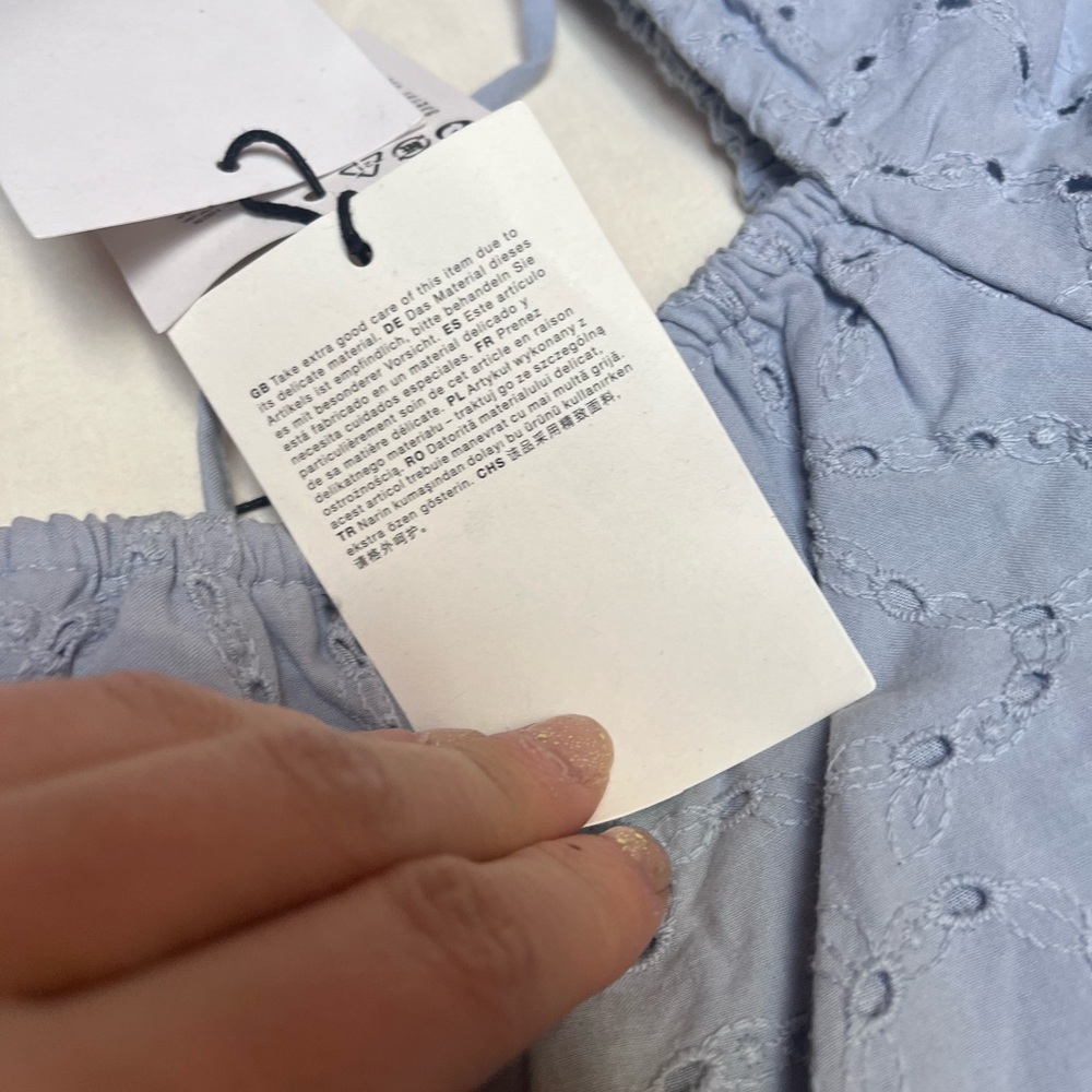 Organic Cotton Puff Sleeve Eyelet Dress - Picture 9 of 13
